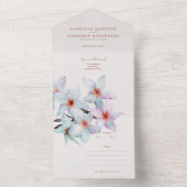 フローラウォーターカラーフランジパニテラコッタ結婚ズ オールインワン招待状 (内側)