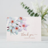 フローラウォーターカラーフランジパニテラコッタ結婚ズ サンキューカード (スタンド正面)