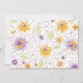 フローラウォーターカラーブライダルシャワー招待紫 招待状 (裏面)