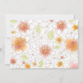 フローラウォーターカラーブライダルシャワー招待-ピンク 招待状 (裏面)