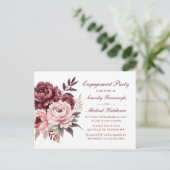 フローラウォーターカラーブルガンディピーニー婚約パーティ ポストカード (スタンド正面)