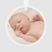 フローラウォーターカラーベビーキリンクリスマスフォト オーナメント (裏面)