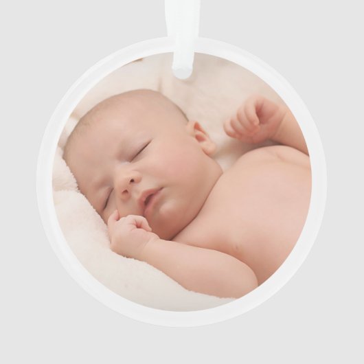 フローラウォーターカラーベビーキリンクリスマスフォト オーナメント (裏面)