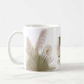 フローラウォーターカラーボホカスタムモノグラム名 コーヒーマグカップ (左)