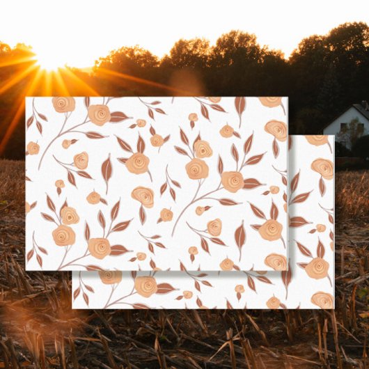 フローラウォーターカラーボホピーチモダンつる植物デクページ 薄葉紙