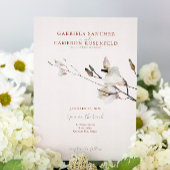 フローラウォーターカラーマグノリアテラコッタ 招待状