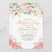 フローラウォーターカラーマザーズデイブランチ招待状 招待状 (正面/裏面)