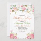 フローラウォーターカラーマザーズデイブランチ招待状 招待状 (正面)