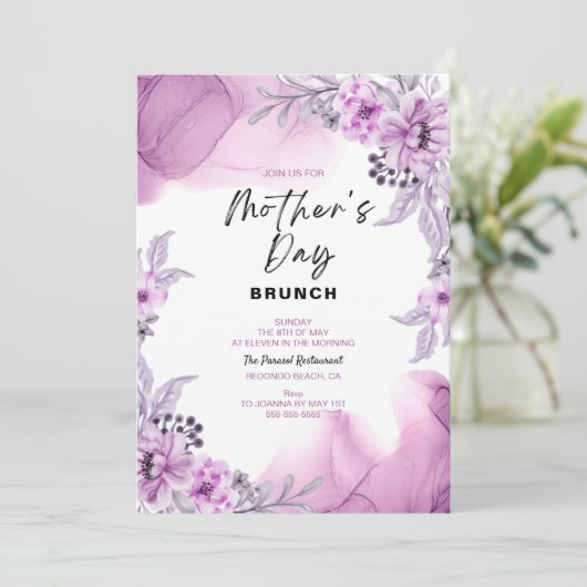 フローラウォーターカラーマザーズ昼ブランチ招待状 招待状 (スタンド正面)