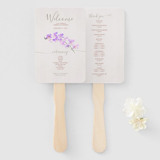 フローラウォーターカラーランキッズテラコッタ結婚ズ ハンドファン (正面&裏面)