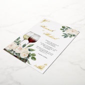 フローラウォーターカラーヴィン結婚ヤード金ゴールド 箔招待状 (回転した状態)