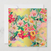 フローラウォーターカラー春バロック誕生日金ゴールド 招待状 (裏面)