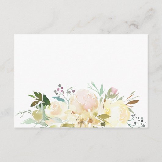 フローラウォーターカラー結婚クリームズアコモデーションカード エンクロージャーカード (裏面)