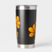 フローラウォーターボトルエレガント – 花デザイン 保温保冷タンブラー (左面)