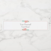 フローラウォーターボトルラベル赤ちゃんシャワーサンゴ&ティール（緑がかった色） ペットボトルラベル (シングルラベル)