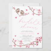 フローラウォーター色さくらんぼブロッサムブライダルシャワー 招待状 (正面)