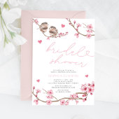 フローラウォーター色さくらんぼブロッサムブライダルシャワー 招待状