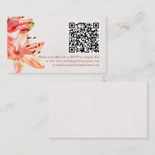 フローラウォーター色ユリテラコッタ エンクロージャーカード (正面/裏面)