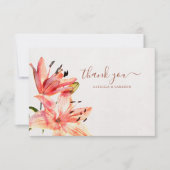 フローラウォーター色ユリテラコッタ サンキューカード (正面)