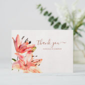 フローラウォーター色ユリテラコッタ サンキューカード (スタンド正面)