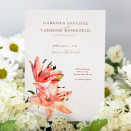 フローラウォーター色ユリテラコッタ 招待状