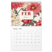 フローラウォールカレンダー2024 前向き単語付き カレンダー (2月 2026)