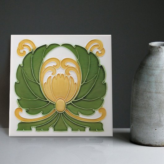 フローラウォールデコールアールヌーボーヴィンテージドイツデコ タイル