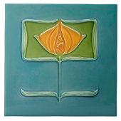 フローラウォールデコールアールヌーボーヴィンテージ抽象芸術サ タイル (正面)