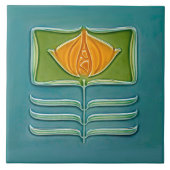 フローラウォールデコールアールヌーボーヴィンテージ抽象芸術 タイル (正面)