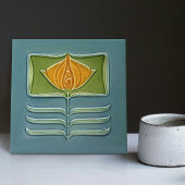 フローラウォールデコールアールヌーボーヴィンテージ抽象芸術 タイル