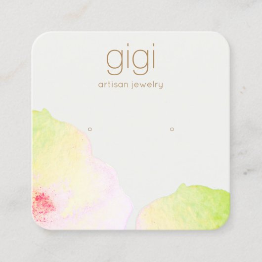 フローラウオータースタッドイヤリング表示ホルダー スクエア名刺 (正面)