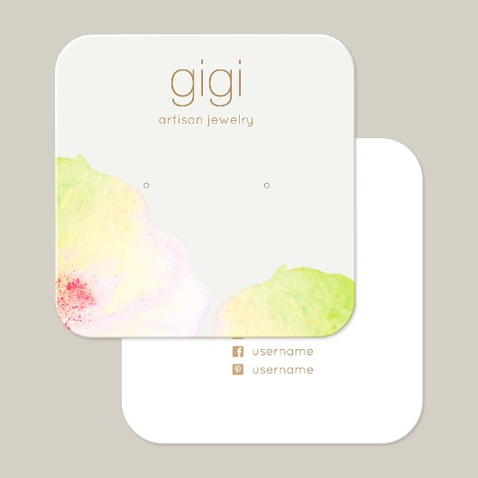 フローラウオータースタッドイヤリング表示ホルダー スクエア名刺