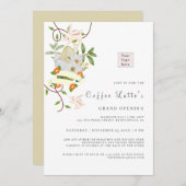 フローラウサギと卵イースタービービジネスのオープン 招待状 (正面/裏面)