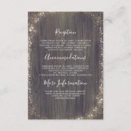 フローラウッドと金ゴールド結婚ズインフォメーションゲスト エンクロージャーカード