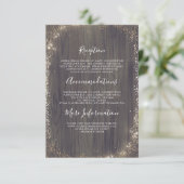 フローラウッドと金ゴールド結婚ズインフォメーションゲスト エンクロージャーカード (スタンド正面)