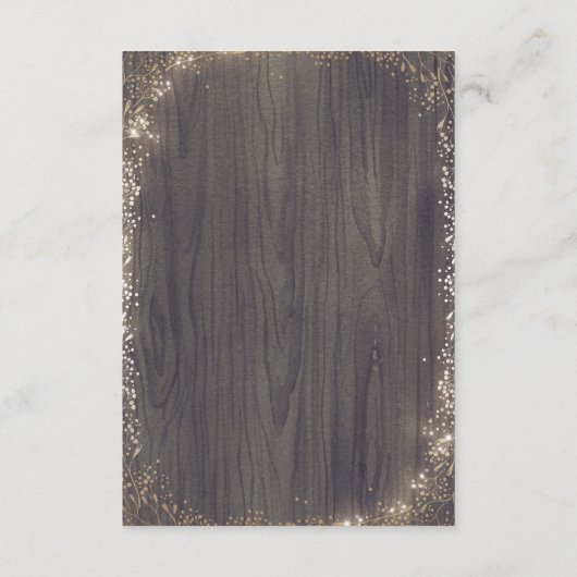 フローラウッドと金ゴールド結婚ズインフォメーションゲスト エンクロージャーカード (裏面)