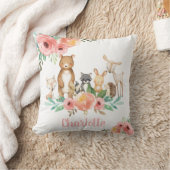 フローラウッドラお洒落ンド動物ガール子供部屋 クッション (ブランケット)