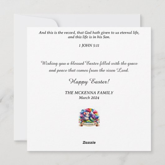 フローラウッドランズお洒落バニーイースター シーズンカード (裏面)