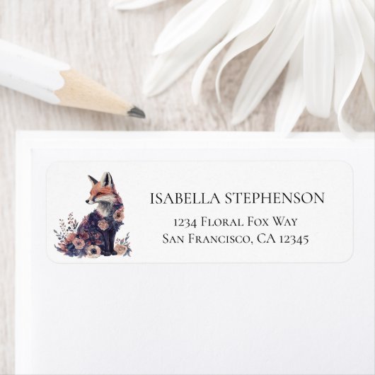 フローラウッドランドキツネシエレガントック差出人住所 ラベル (インサイチュ)