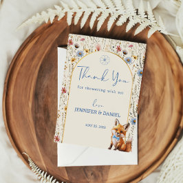フローラウッドランドキツネベビーシャワー サンキューカード
