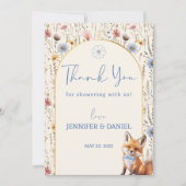 フローラウッドランドキツネベビーシャワー サンキューカード (正面)
