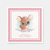 フローラウッドランドディアベビーシャワー スタンダードカクテルナプキン (正面)