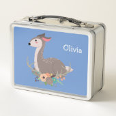 フローラウッドランドディアーパーソナライズされた メタルランチボックス (裏面)