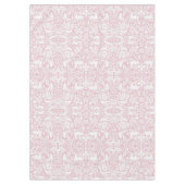 フローラウッドランドバラピンクフォレスト動物パターン テーブルクロス (正面)