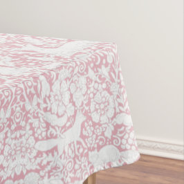 フローラウッドランドバラピンクフォレスト動物パターン テーブルクロス