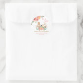 フローラウッドランド動物の赤ちゃんシャワーありがとう ラウンドシール (バッグ)