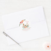 フローラウッドランド動物の赤ちゃんシャワーありがとう ラウンドシール (封筒)