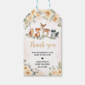 フローラウッドランド動物赤ちゃんシャワーメッセージカード ギフトタグ (正面)