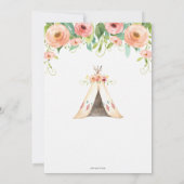 フローラウッドランド動物赤ちゃんシャワー森林少女 サンキューカード (裏面)