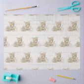 フローラウッドランド鹿ベビーガールシャワーデカップージ 薄葉紙 (クラフト)